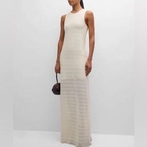 Rag & Bone Julia Knit Crochet Lace Maxi Dress in Ivory L New $ 298